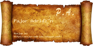 Pajor Adrián névjegykártya